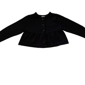 Gymboree black glitter cardigan with flounce hem